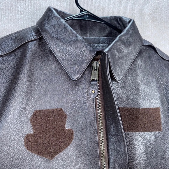 Vtg Mikes Arcade A2 Leather Bomber Jacket G-1 Style Flight Coat Zip Up 90's Sz S - Picture 5 of 13